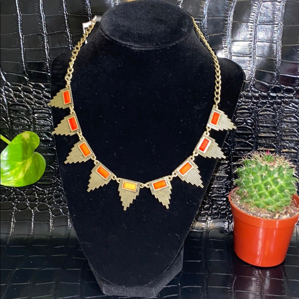 Sassy & Cute Gold Tone Coral Spike Necklace